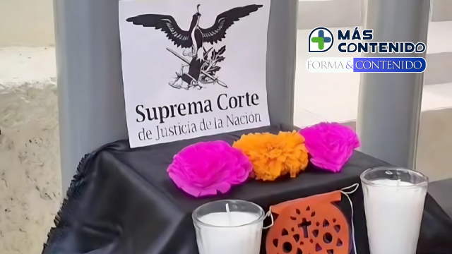 JÓVENES CATÓLICOS INSTALAN ALTAR DE MUERTOS «POR EL FALLECIMIENTO DEL SISTEMA JUDICIAL»